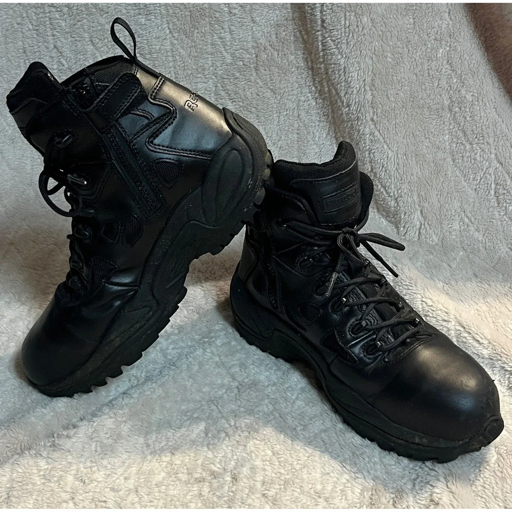 Reebok Rapid Response Tactical Boots Unisex Mens 7W Womens 9W Black WIDE Leather